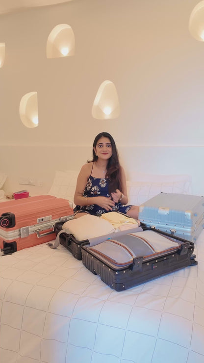 LUGGIT Smart "Pro MAX" Finger Print Unlock - With Triple Protection Cabin/Check-in Trolley Bag