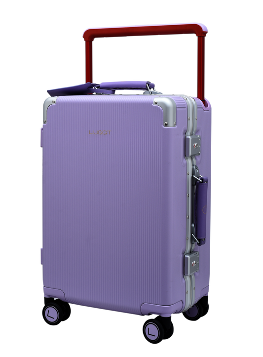 LUGGIT luxury purple trolley bag set 20 inch cabin luggae carry on 