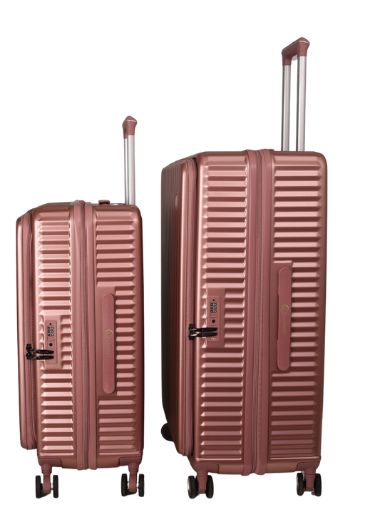 LUGGIT SFO 2.0 Premium Trolley Bag ,SmartView Wide Opening Design,TSA Lock, Polycarbonate Hard Shell, Rose Gold