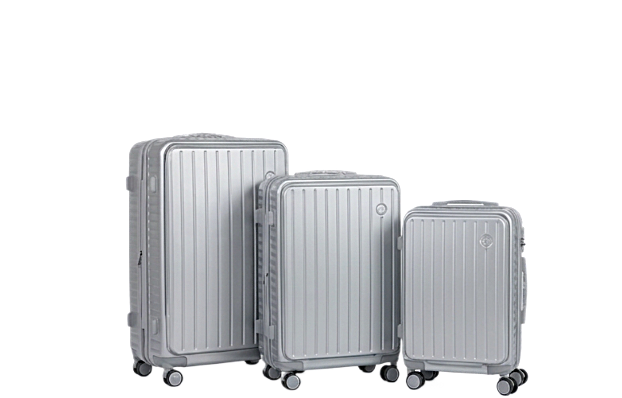 LUGGIT SFO 2.0 Premium Trolley Bag ,SmartView Wide Opening Design,TSA Lock, Polycarbonate Hard Shell,Grey