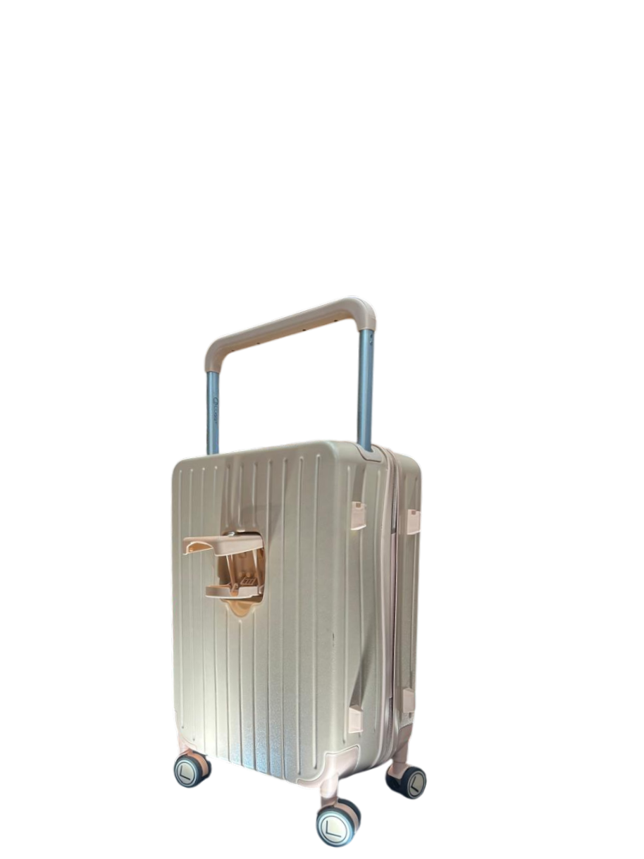 LUGGIT SFO -Cabin Trolley Bag , Front Opening-Pink
