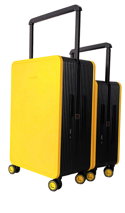 LUGGIT Premium Plus 20" Cabin & 24" Check in Luggage set of 2 Pc Dual Tone Yellow/Black