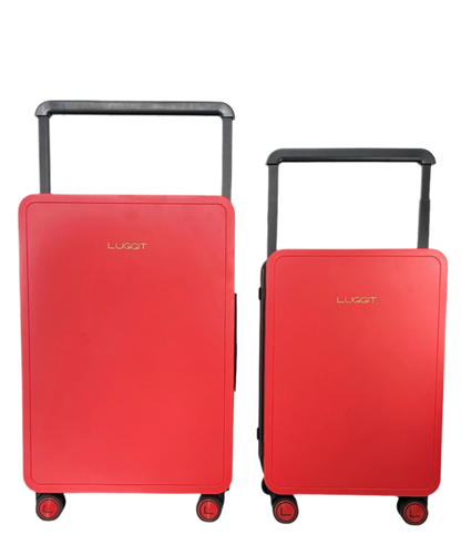 LUGGIT Premium Plus 20" Cabin & 24" Check in Luggage set of 2 Pc Dual Tone Red/Black