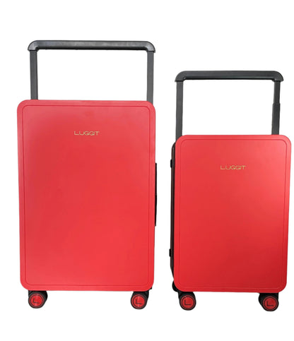 LUGGIT Premium Plus 20" Cabin & 24" Check in Luggage set of 2 Pc Dual Tone Red/Black