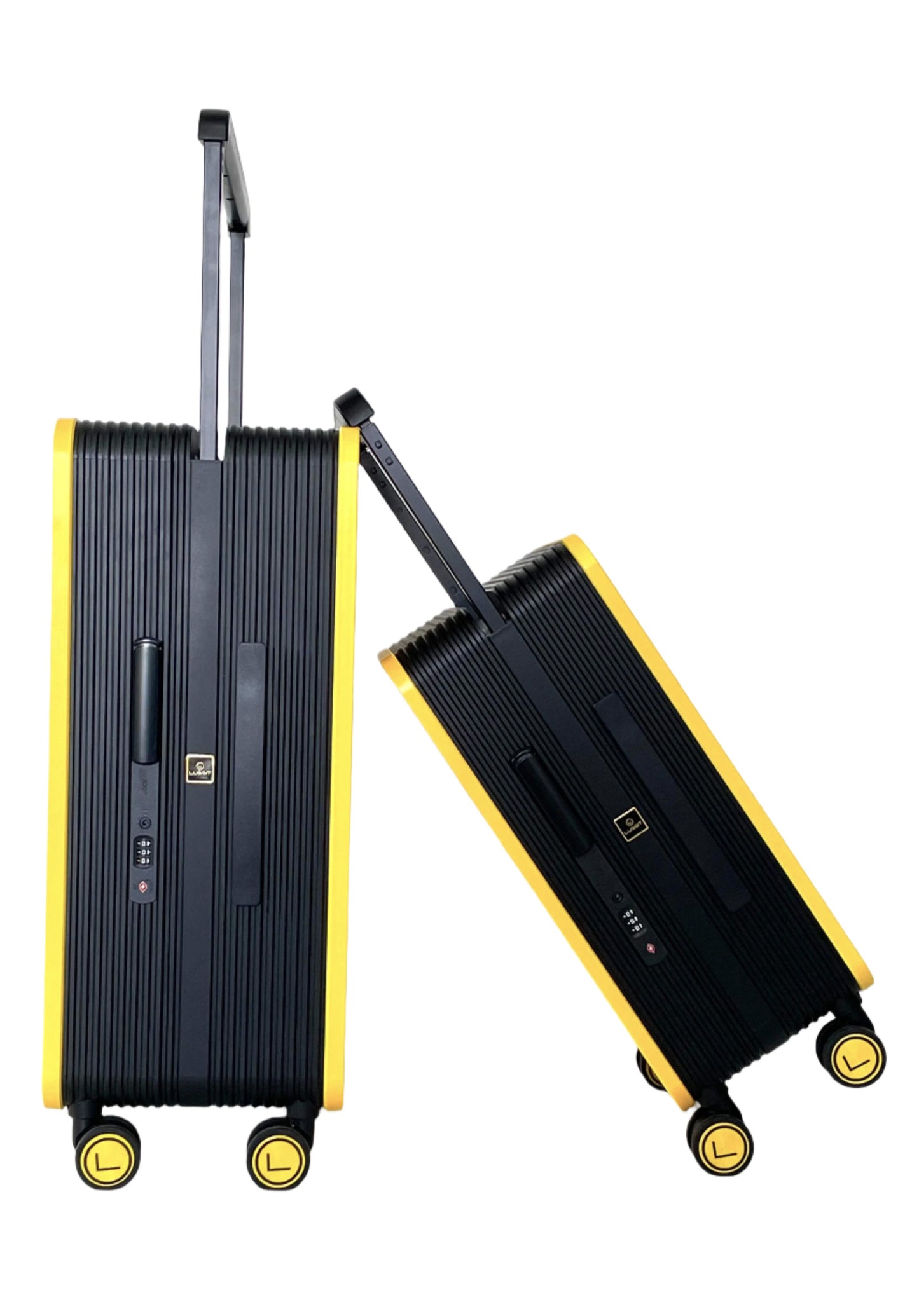 LUGGIT Premium Plus 20" Cabin & 24" Check in Luggage set of 2 Pc Dual Tone Yellow/Black