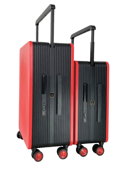 LUGGIT Premium Plus 20" Cabin & 24" Check in Luggage set of 2 Pc Dual Tone Red/Black