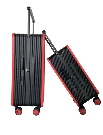 LUGGIT Premium Plus 20" Cabin & 24" Check in Luggage set of 2 Pc Dual Tone Red/Black