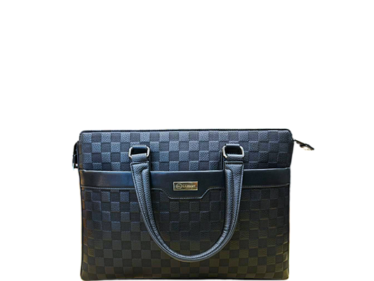 Signature Shield FL2422-ADVANCE Biometric Laptop Bag – Premium Black-square Vegan Leather Messenger with Smart Fingerprint Lock, Anti-Theft Professional Briefcase for Men & Women