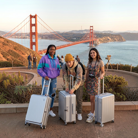 LUGGIT SFO 2.0 Premium Trolley Bag set of 3,SmartView Wide Opening Design,TSA Lock, Polycarbonate Hard Shell,Grey