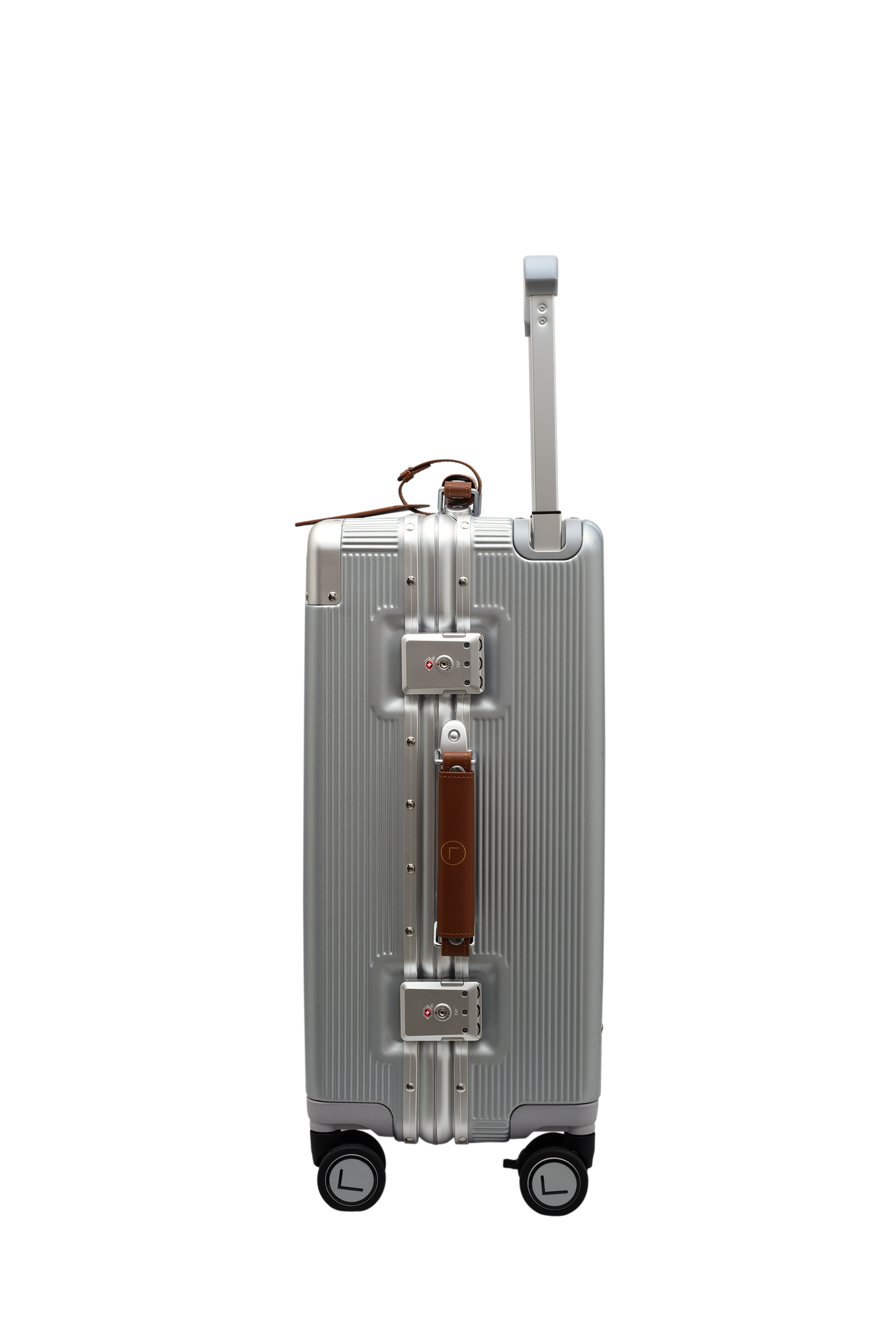 premium silver trolley bag spinner wheels durable travel luggage