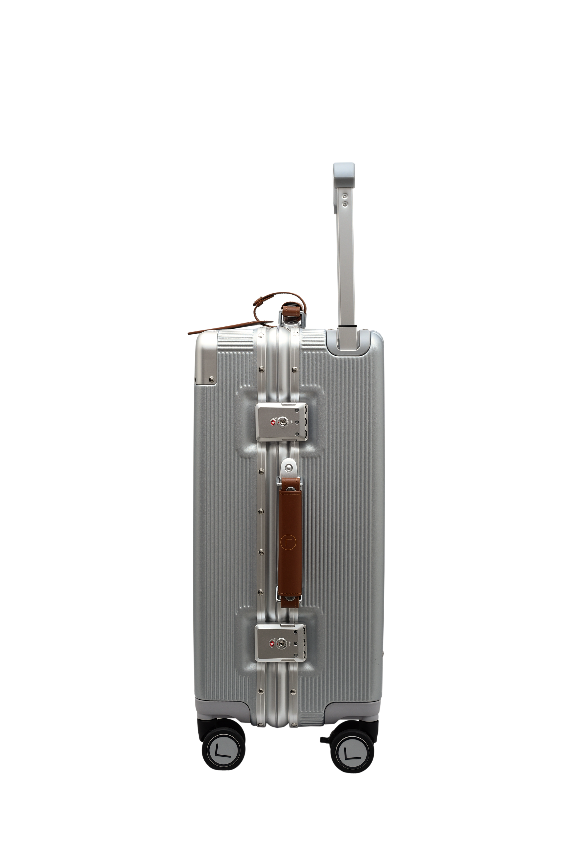 premium silver trolley bag spinner wheels durable travel luggage
