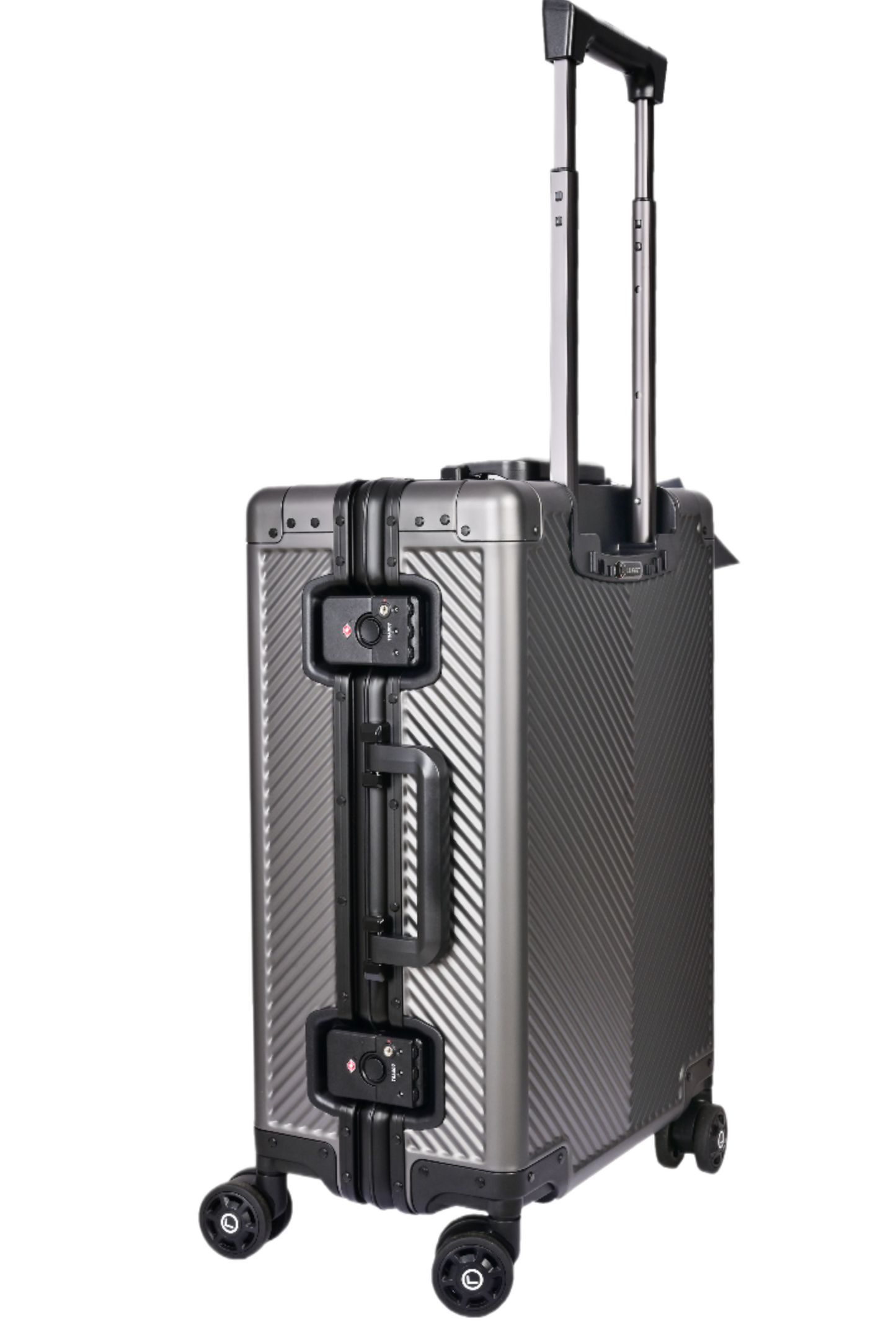 Silver suitcase with wheels luggit smart bag