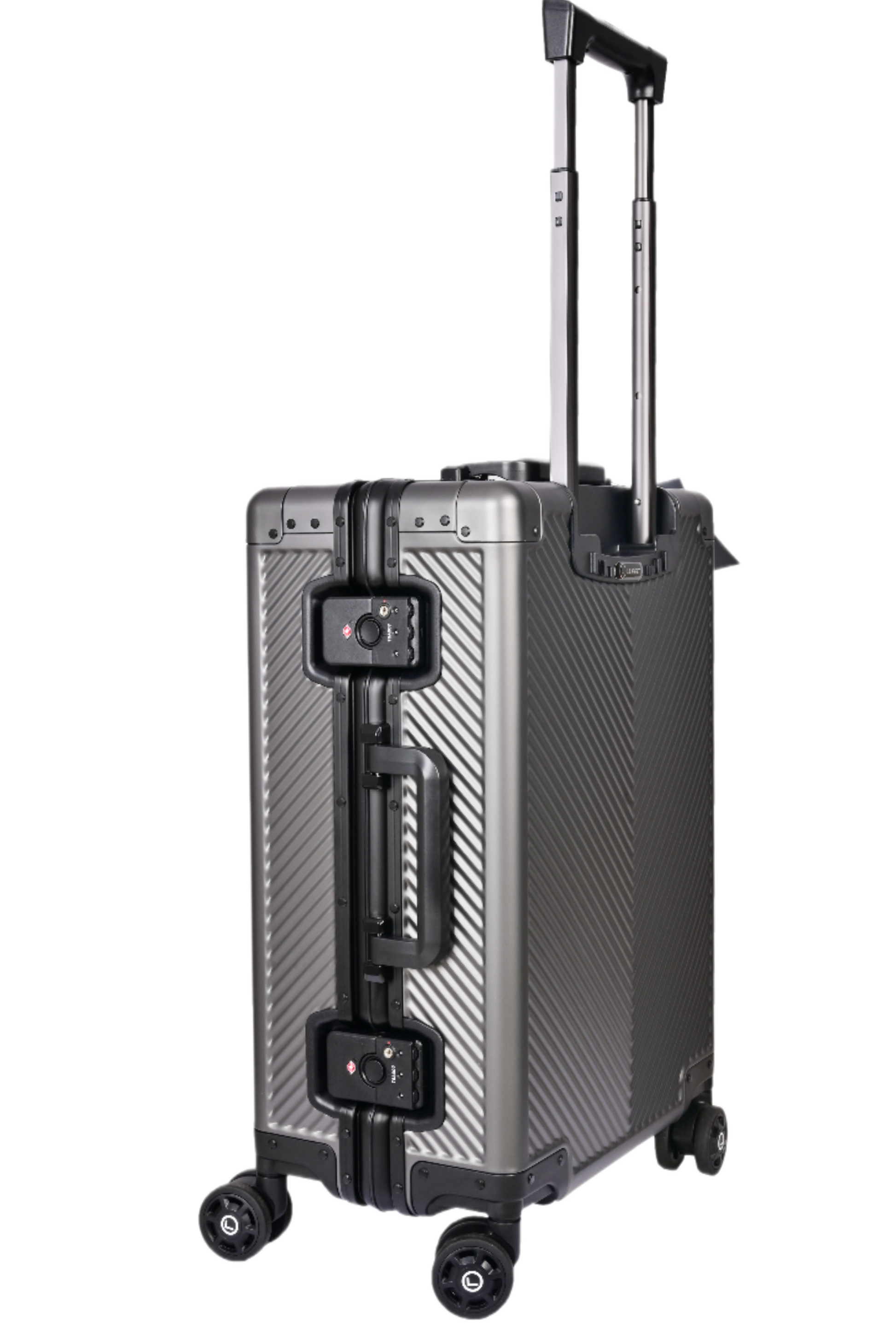 Silver suitcase with wheels luggit smart bag