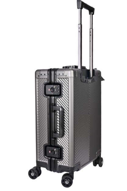 Silver suitcase with wheels luggit smart bag