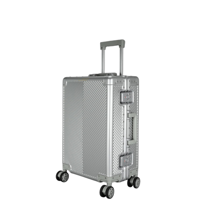 LUGGIT - Sovereign Circle Full Aluminium Trolley -Cabin Luggage-Silver