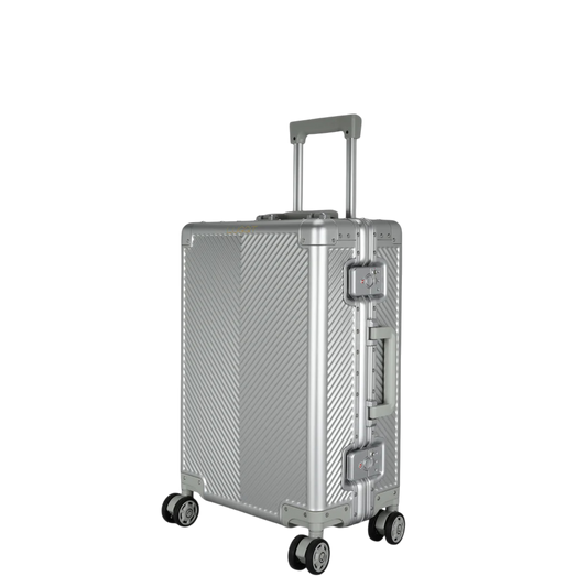 LUGGIT - Sovereign Circle Full Aluminium Trolley -Cabin Luggage-Silver