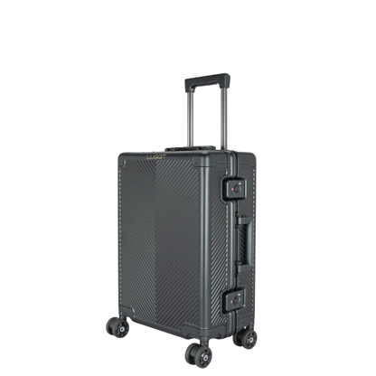 LUGGIT - Sovereign Circle Full  Aluminium Trolley -Cabin Luggage-Black
