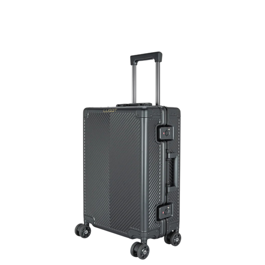 LUGGIT - Sovereign Circle Full  Aluminium Trolley -Cabin Luggage-Black