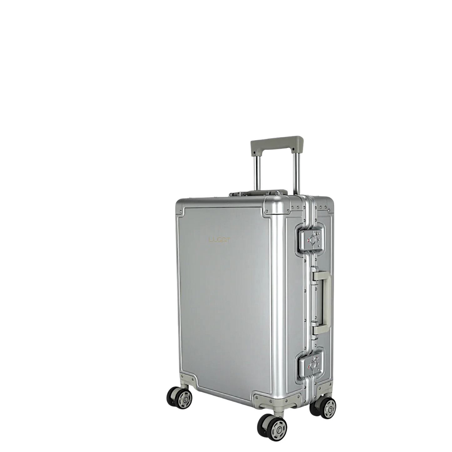 LUGGIT - Earth Circle Full  Aluminium Trolley -Cabin Travel Bag-Silver