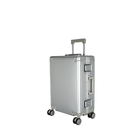 LUGGIT - Earth Circle Full  Aluminium Trolley -Cabin Travel Bag-Silver