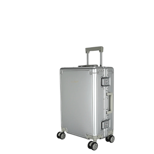LUGGIT - Earth Circle Full  Aluminium Trolley -Cabin Travel Bag-Silver