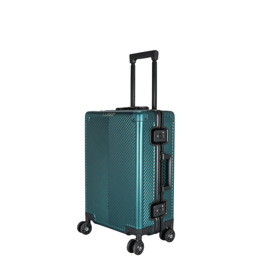 LUGGIT - Sovereign Circle Full Metal Aluminium Body & Frame - Cabin Luggage -Green