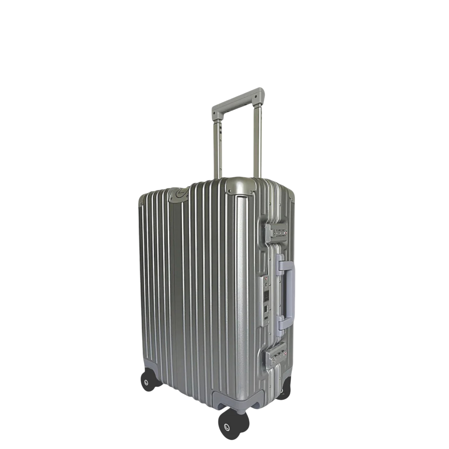 LUGGIT Smart "Pro MAX" Bio-Matrices Unlock - With Triple Protection Silver Cabin Trolley bag