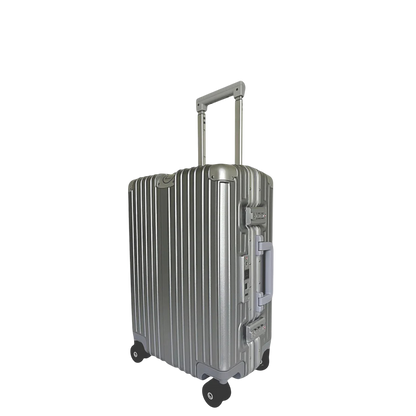 LUGGIT Smart "Pro MAX" Bio-Matrices Unlock - With Triple Protection Silver Cabin Trolley bag
