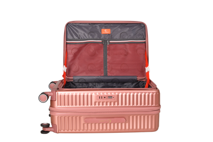 LUGGIT SFO 2.0 Premium Trolley Bag set of 3 ,SmartView Wide Opening Design,TSA Lock, Polycarbonate Hard Shell, Rose Gold
