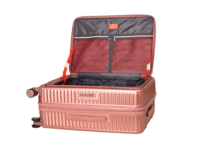 LUGGIT SFO 2.0 Premium Trolley Bag set of 3 ,SmartView Wide Opening Design,TSA Lock, Polycarbonate Hard Shell, Rose Gold