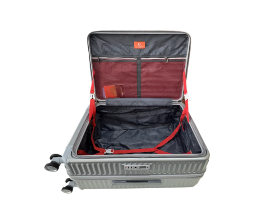 LUGGIT SFO 2.0 Premium Trolley Bag ,SmartView Wide Opening Design,TSA Lock, Polycarbonate Hard Shell,Grey