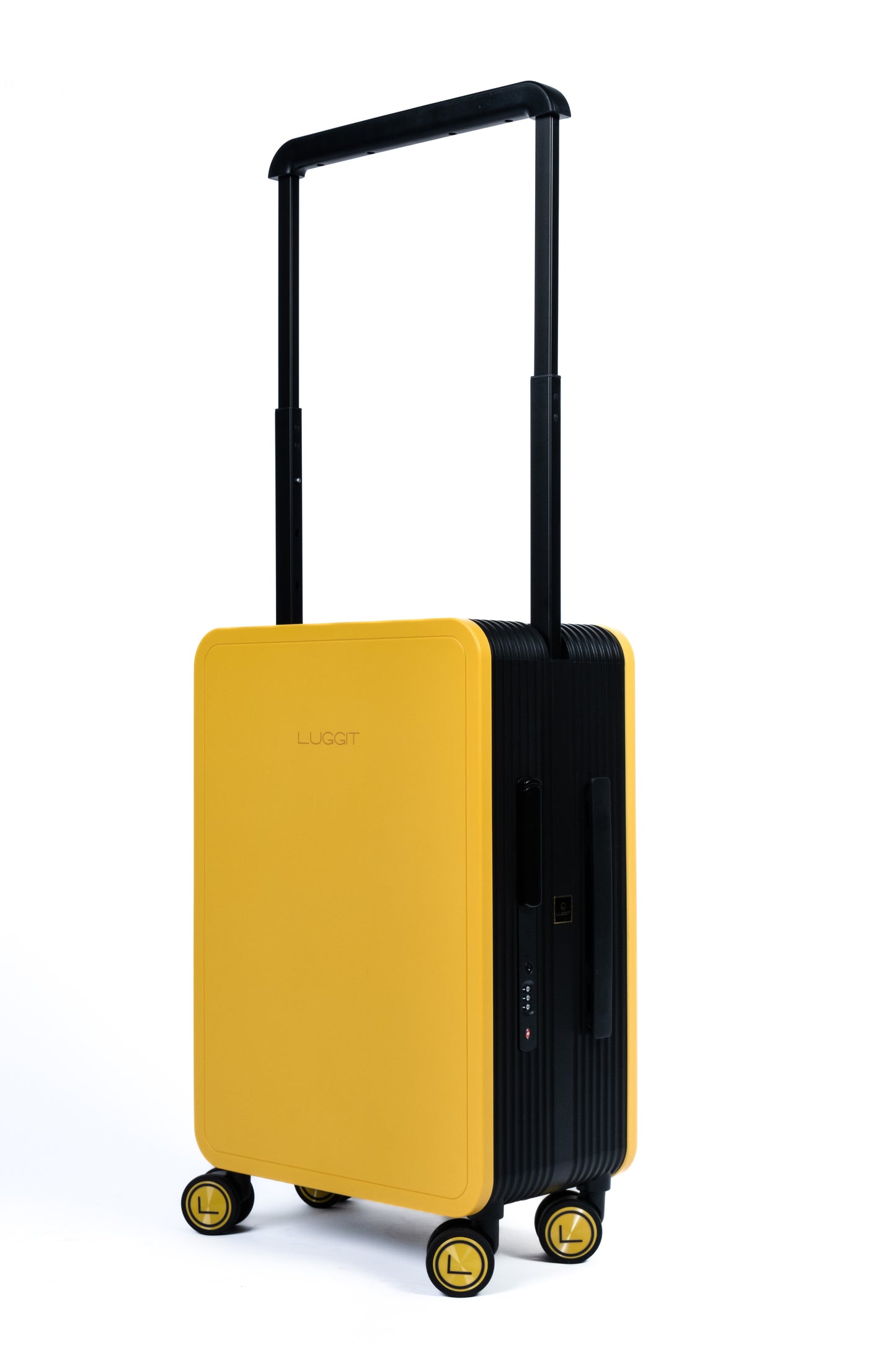 black red luggage set airport travel carry on and check-in suitcase modern design