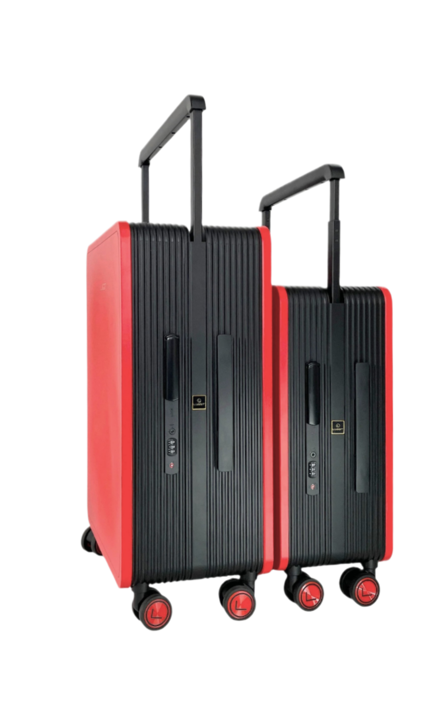 LUGGIT Premium Plus 20" Cabin & 24" Check in Luggage set of 2 Pc Dual Tone Red/Black