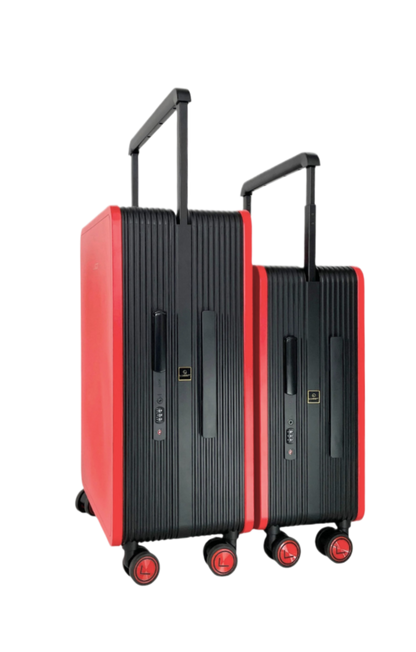 LUGGIT Premium Plus 20" Cabin & 24" Check in Luggage set of 2 Pc Dual Tone Red/Black