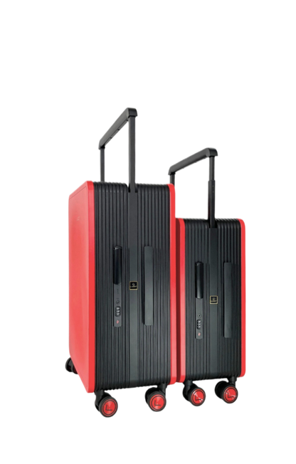 Two red and black suitcases luggit