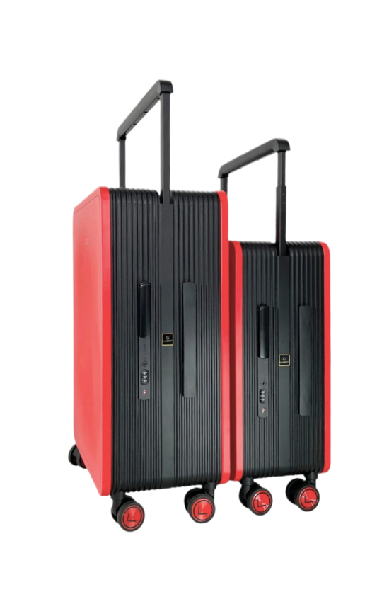 Two red and black suitcases luggit