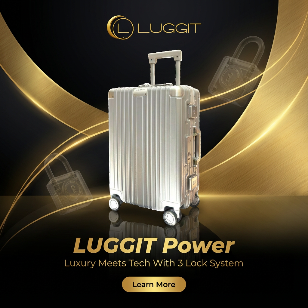 LUGGIT Smart "Pro MAX" Finger Print Unlock - With Triple Protection Cabin/Check-in Trolley Bag