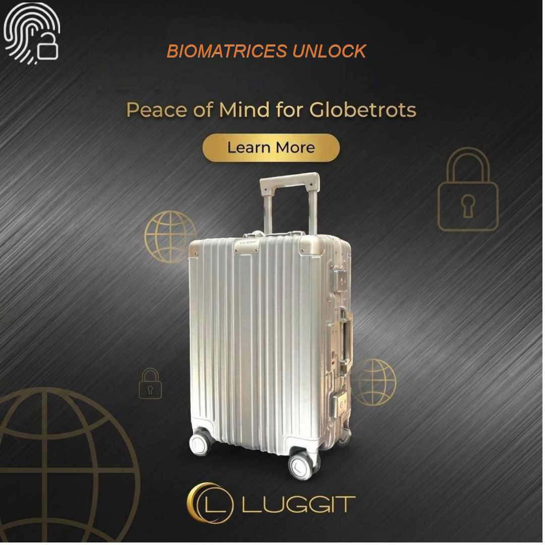 LUGGIT Smart "Pro MAX" Finger Print Unlock - With Triple Protection Cabin/Check-in Trolley Bag