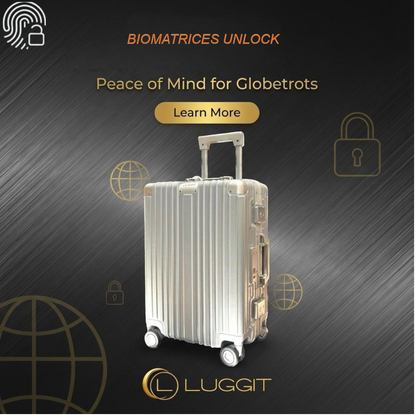 LUGGIT Smart "Pro MAX" Finger Print Unlock - With Triple Protection Cabin/Check-in Trolley Bag