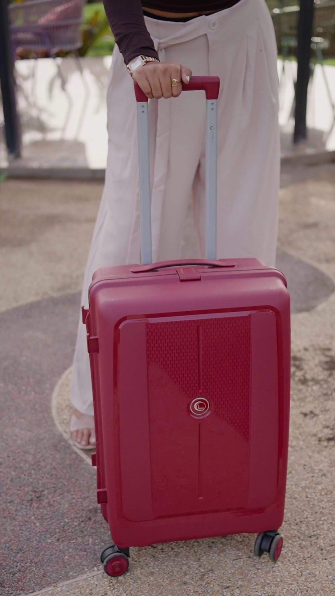LUGGIT Tokyo Zipperless Premium Polypropylene Travel Trolley Bag ,TSA Lock, Wine red