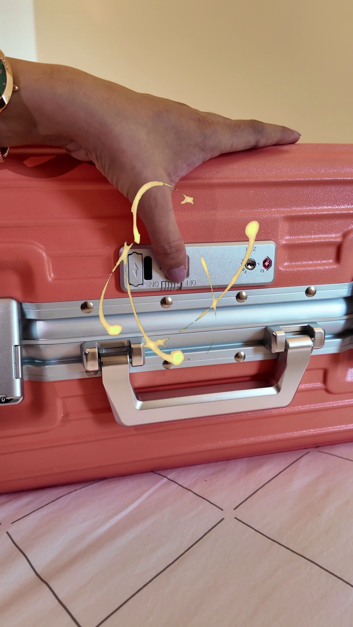 LUGGIT Smart Pro Max Fingerprint Cabin & Check in Trolley bag set of 2, Coral Gold