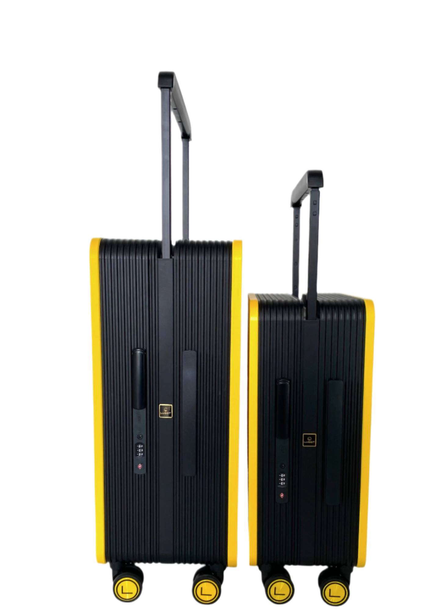 LUGGIT Premium Plus Dual Tone Carry on & Check in Trolley bag set of 2 , Yellow/Black