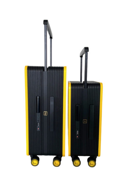 LUGGIT Premium Plus Dual Tone Carry on & Check in Trolley bag set of 2 , Yellow/Black