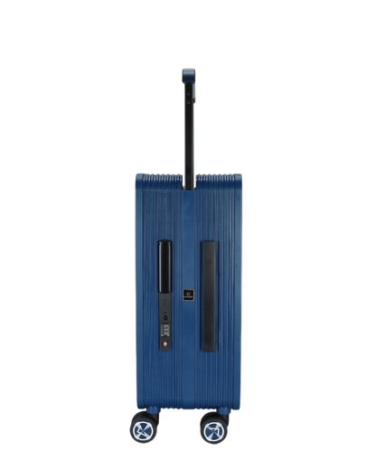 Blue suitcase with wheels luggit